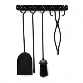 Matt Back Wall Hanging 4PC Fire Tool Set 1