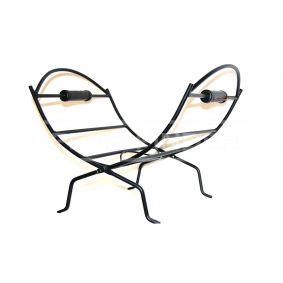 Folding Log Rack With Handles Black 1