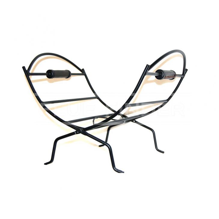 Folding Log Rack With Handles Black 1