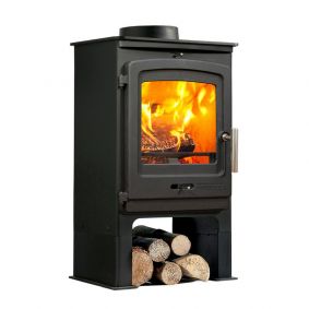 Portway P1 Contemporary 4.9kw Multifuel Low Leg Black Stove 1