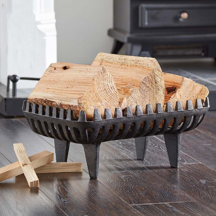 Small Heavy Duty Cast Iron Log Basket 2