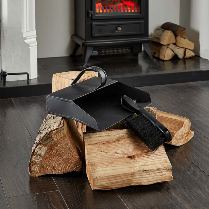 Black Bannister Dustpan and Brush Set 2
