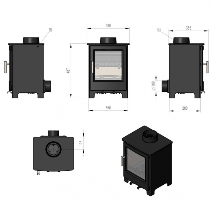 Farrow 5KW - Multi fuel Stove 5