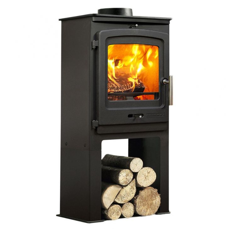 Portway P1 Contemporary 4.9kw Multifuel High Leg Black Stove 1