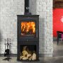 Portway P1 Contemporary 4.9 kw Multifuel Stove with Log Store 2
