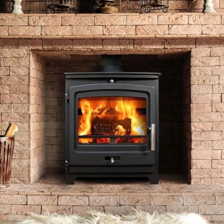 Portway P2 Contemporary 8kw Multifuel Standard Black Stove 2