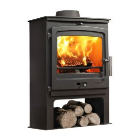 Portway P2 Contemporary 8kw Multifuel Low Leg Black Stove 1