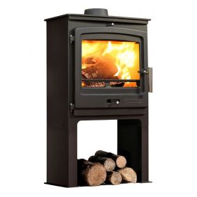 Portway P2 Contemporary 8kw Multifuel High Leg Black Stove 1