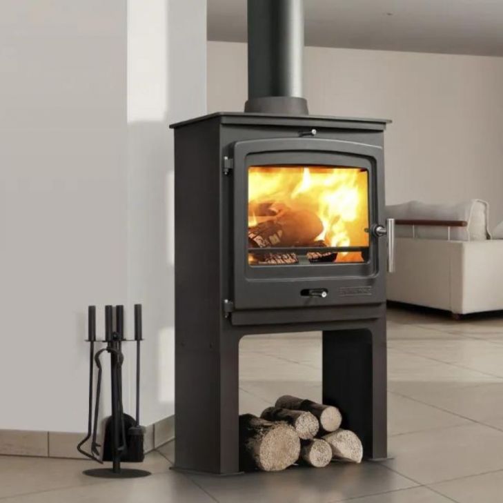 Portway P2 Contemporary 8kw Multifuel High Leg Black Stove 2