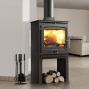 Portway P2 Contemporary 8kw Multifuel High Leg Black Stove 2
