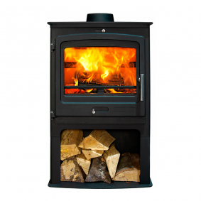 Portway P2 Contemporary 8kw Multifuel Stove with Log Store 1