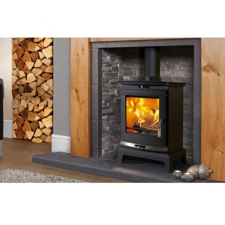 Portway Rochester 5 Multifuel Stove with Silver Door Strip 3