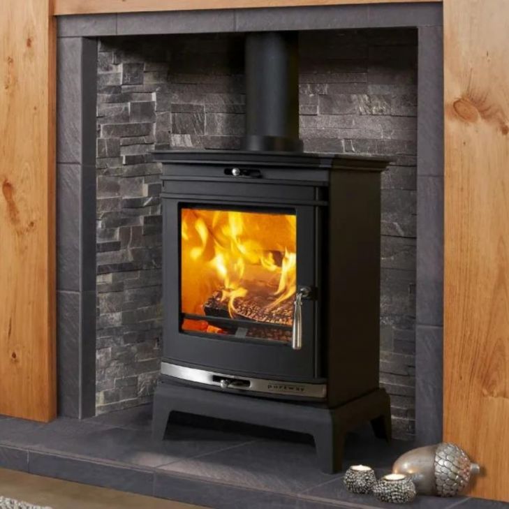 Portway Rochester 5 Multifuel Stove with Silver Door Strip 2