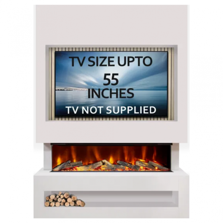 Celsi S1250 Media Wall White & Acoustic Oak 3