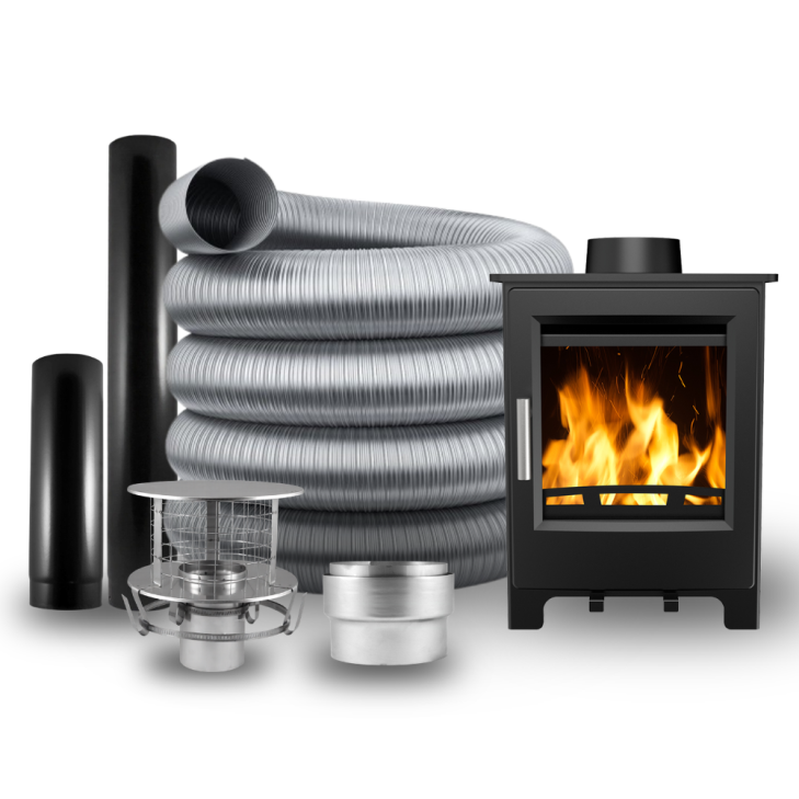 Oakleaf Farrow 5kW Multifuel Stove & 10m 5