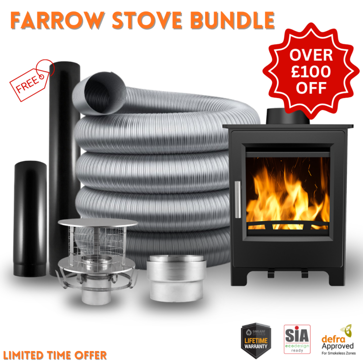Oakleaf Farrow 5kW Multifuel Stove & 10m 5