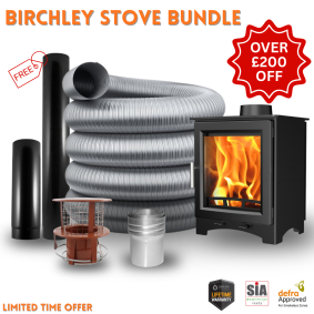 Oakleaf Birchley 5kW Wood Burning Stove & 10m 5