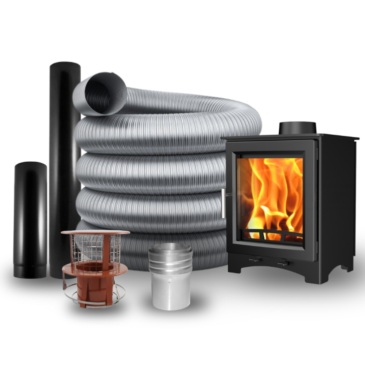 Oakleaf Birchley 5kW Wood Burning Stove & 10m 5