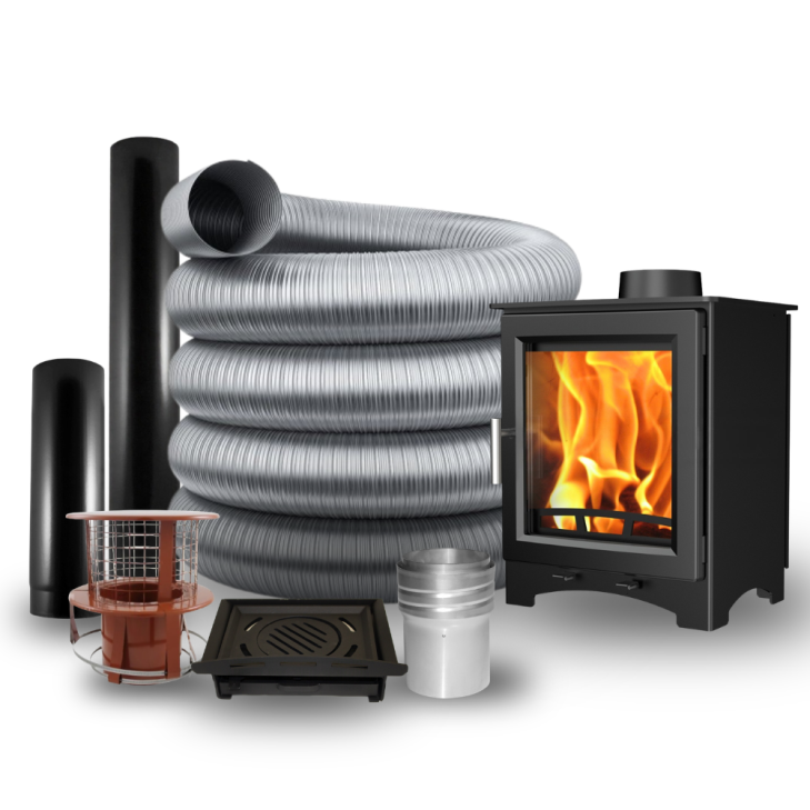 Oakleaf Birchley 5kW Stove with Multifuel Kit & 10m 5