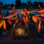 Square Metal Fire Pit with Lid, Log Grate & Poker – 44cm Outdoor Wood Burning Fire Bowl for Garden, Camping & Bonfires – Black 2