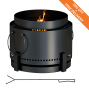 Smokeless Portable Fire Pit with Ash Catcher & Poker – 37cm Wood Burning Outdoor Bonfire Stove – Black 1