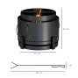Smokeless Portable Fire Pit with Ash Catcher & Poker – 37cm Wood Burning Outdoor Bonfire Stove – Black 3
