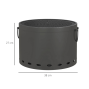 Smokeless 38cm Portable Fire Pit with Spark Screen & Poker – Low Smoke Wood Burning Stove for Garden & Camping – Dark Grey 4