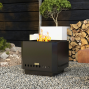 Square Smokeless Fire Pit – 48cm Portable Wood Burning Bonfire Stove with Poker – Black 2