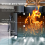Square Smokeless Fire Pit – 48cm Portable Wood Burning Bonfire Stove with Poker – Black 6