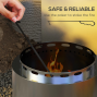 Stainless Steel Smokeless Fire Pit – 48.5cm Portable Wood Burning Bonfire Stove with Poker – Silver 5