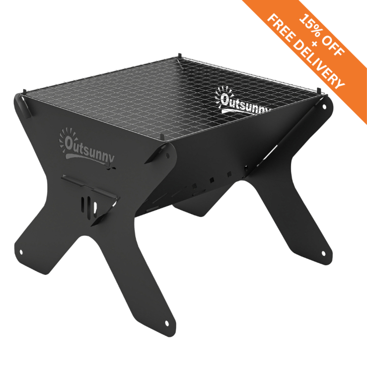 2-in-1 Portable Charcoal BBQ Grill & Camping Fire Pit – Tabletop Outdoor Cooker with Accessories & Carry Bag 1