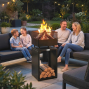 Outdoor Fire Pit with Integrated Wood Storage – 87cm Wood Burning Fire Bowl with Mesh Sides – Black 2