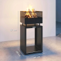 Outdoor Fire Pit with Integrated Wood Storage – 87cm Wood Burning Fire Bowl with Mesh Sides – Black 3